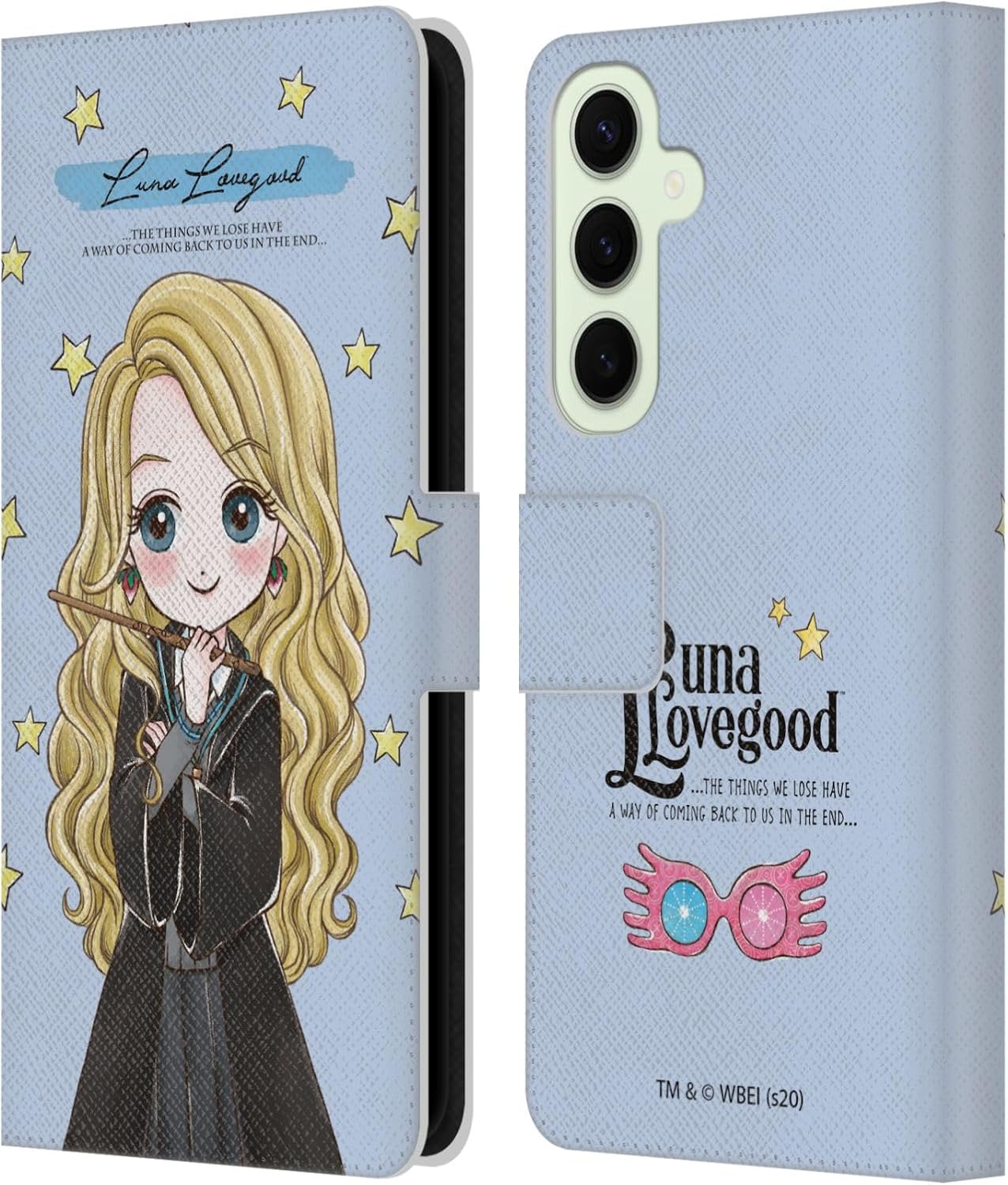 Head Case Designs Officially Licensed Harry Potter Luna Lovegood Deathly Hallows XXXVII Leather Wallet Case Compatible with Samsung Galaxy S25+