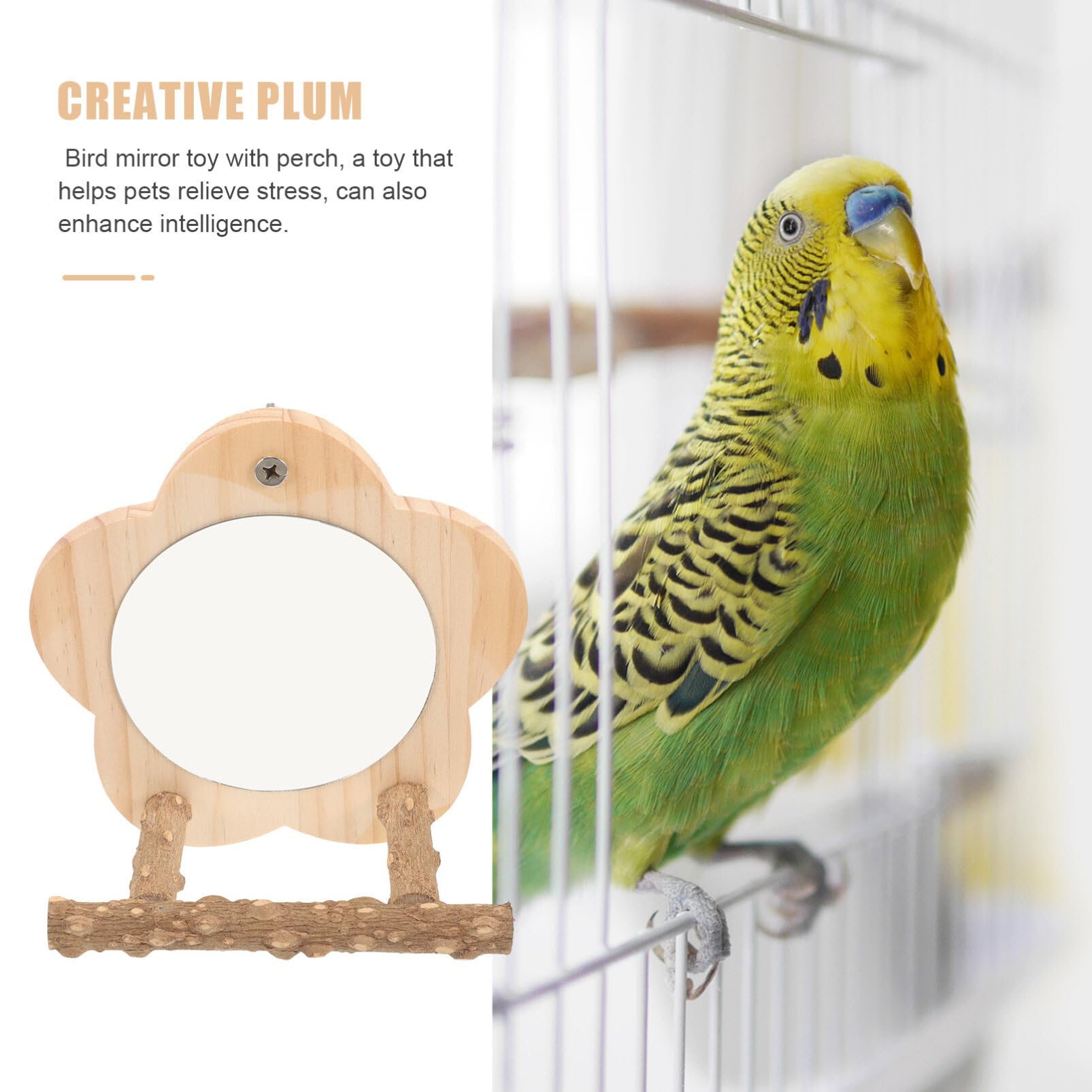 Amazon.co.jp: インコ 鏡 おもちゃ 鳥 ミラー 止まり木 鏡 木製 鳥