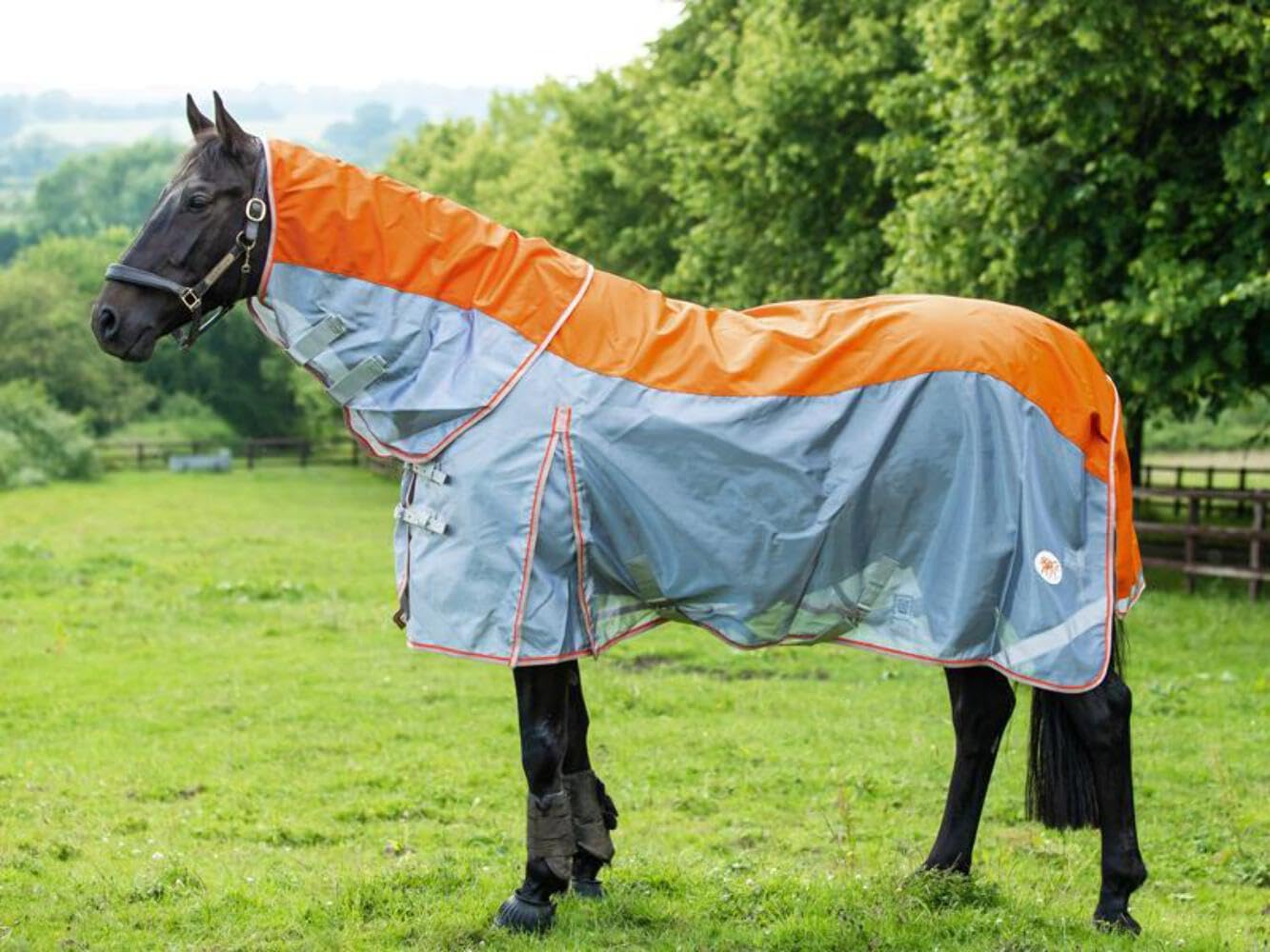 Swish Equestrian Waterproof Fly Rug - Horse Fly Turnout Combination Rug - Orange
