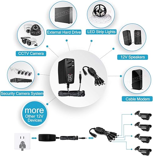 Miniatura 4 de Chanzon Adaptador de conmutación de CA y CC de fuente de alimentación de 12 V, 2.5 A, 30 W, transformador de convertidor de verrugas de pared de 12