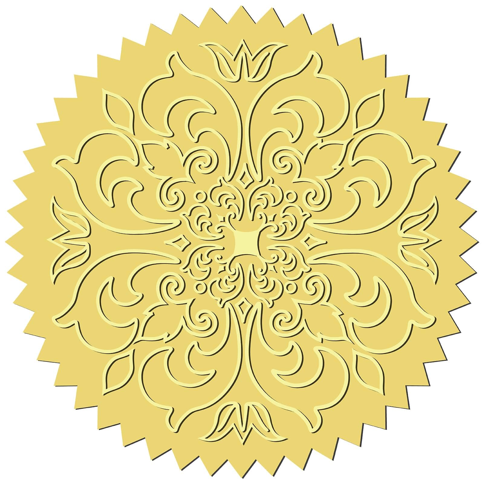 CRASPIRE 408Pcs Flower Gold Foil Embossed Stickers Vintage Floral 2" Self Adhesive Envelopes Seals Sticker Labels for Wedding Invitation Graduation Corporate Certificates Diplomas Gift Wrapping Decor