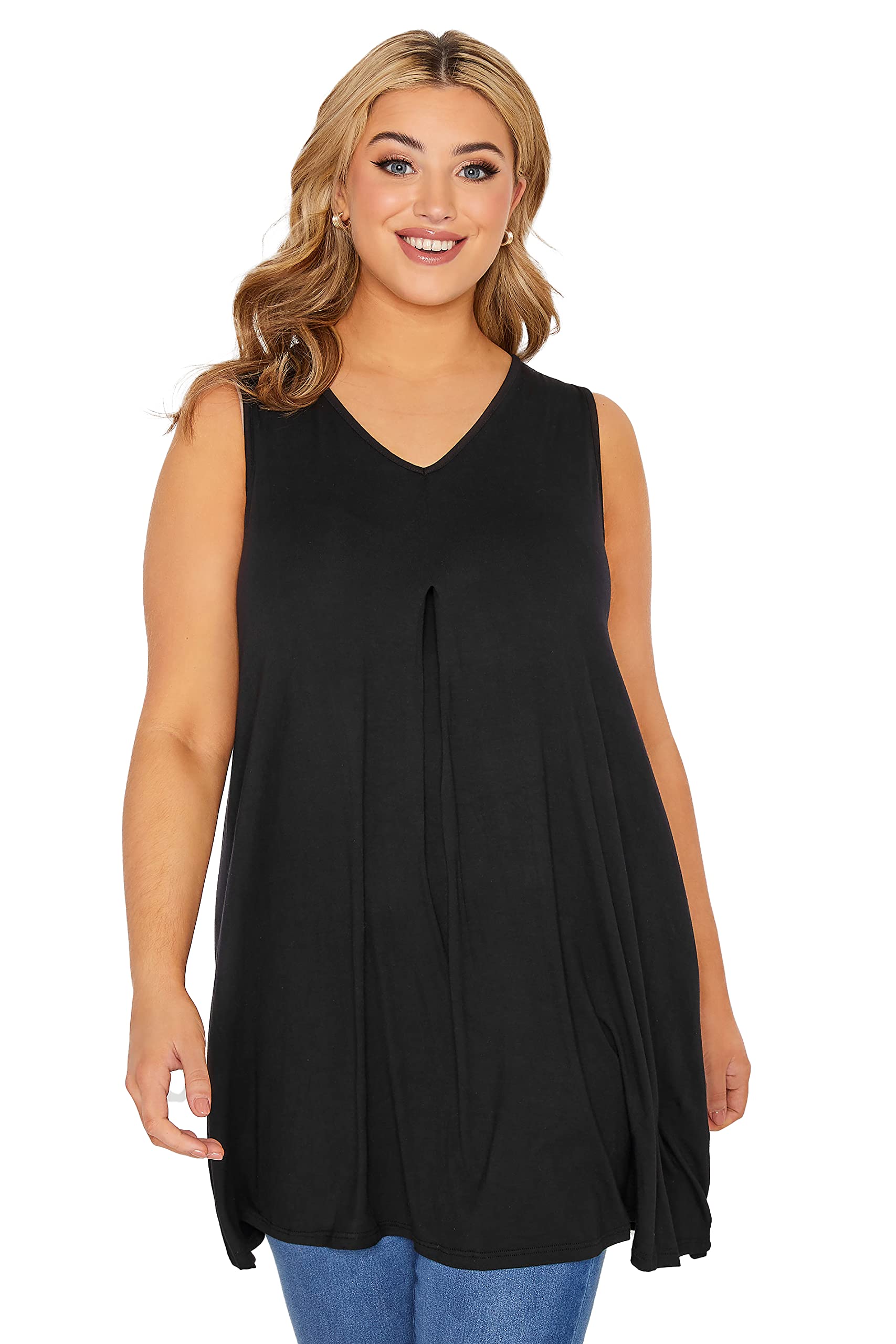 Yours Women's Swing Vest Top in Black | Size: 26-28