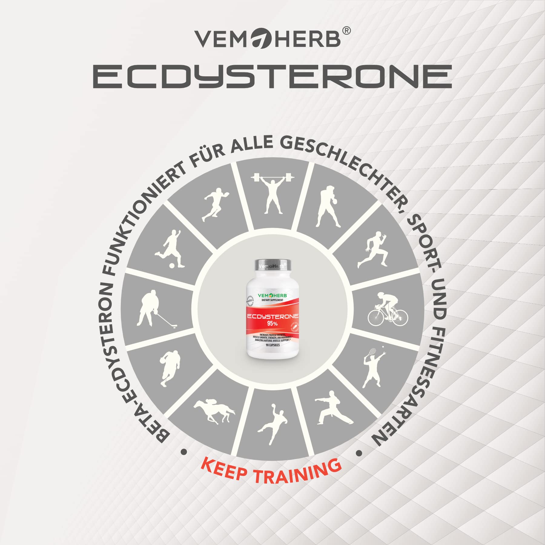 Ecdysterone 95% | 500 mg/Dosis | 100 mg Ecdysteron | Leuzea Extrakt | Maral-Wurzel | Adaptogen | laborgeprüft & vegan | 90 Kapseln