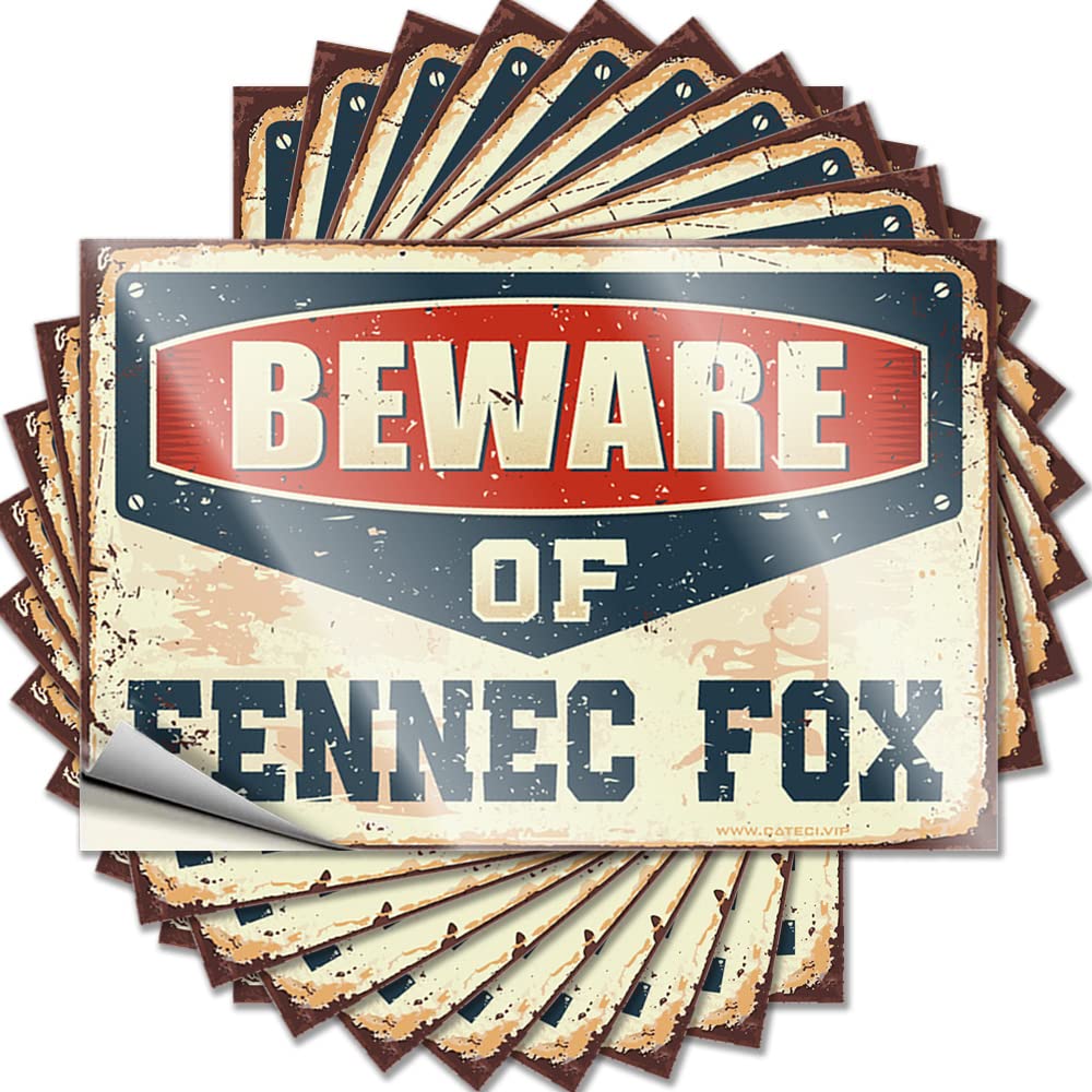 Waterproof Assorted Decal - Beware of Fennec Fox Removable Decal Soft Bath Easy Peel for Bike(8X12CM)