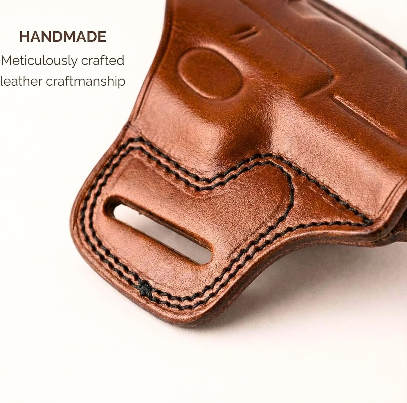 Hazza Optic Ready Leather Holster for Glock 43 / 43X MOS, Sig P365, Hellcat OSP & Canik MC9 - Red Dot Compatible OWB Pancake for Micro 9mm - Right Hand