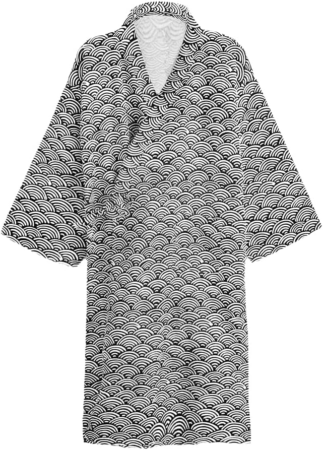 Ibluelover Kimono Robe for Men and Women Cotton Khan Steamed Bathrobe Yukata Japanese Spa Pajamas Sleepwear Nightgown Clothes