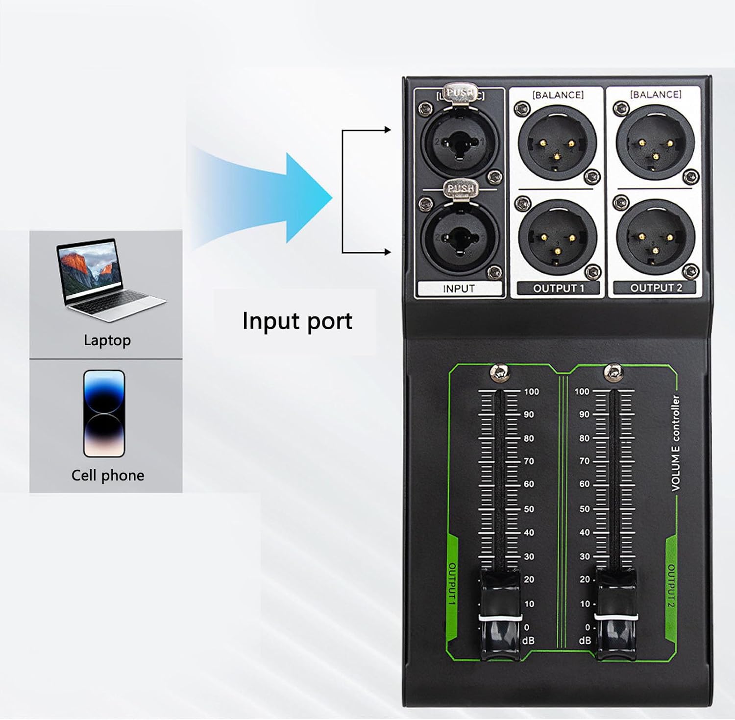 Professional Passive Volume Controller - Low Noise Audio Attenuator for Studio Recording, Live Sound Mixing | Compact Aluminum Alloy Design | for Sound Engineers & Studio Technicians
