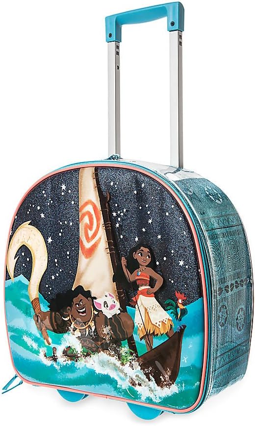 review Disney Moana Light-Up Rolling Luggage Blue