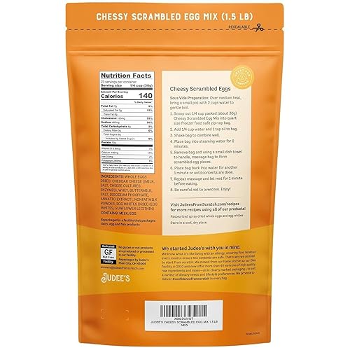 Miniatura 2 de Judee's Gluten Free Mezcla de huevos revueltos con queso de 1.5 libras, sin OMG, sin gluten y sin nueces, tu desayuno básico favorito hecho con