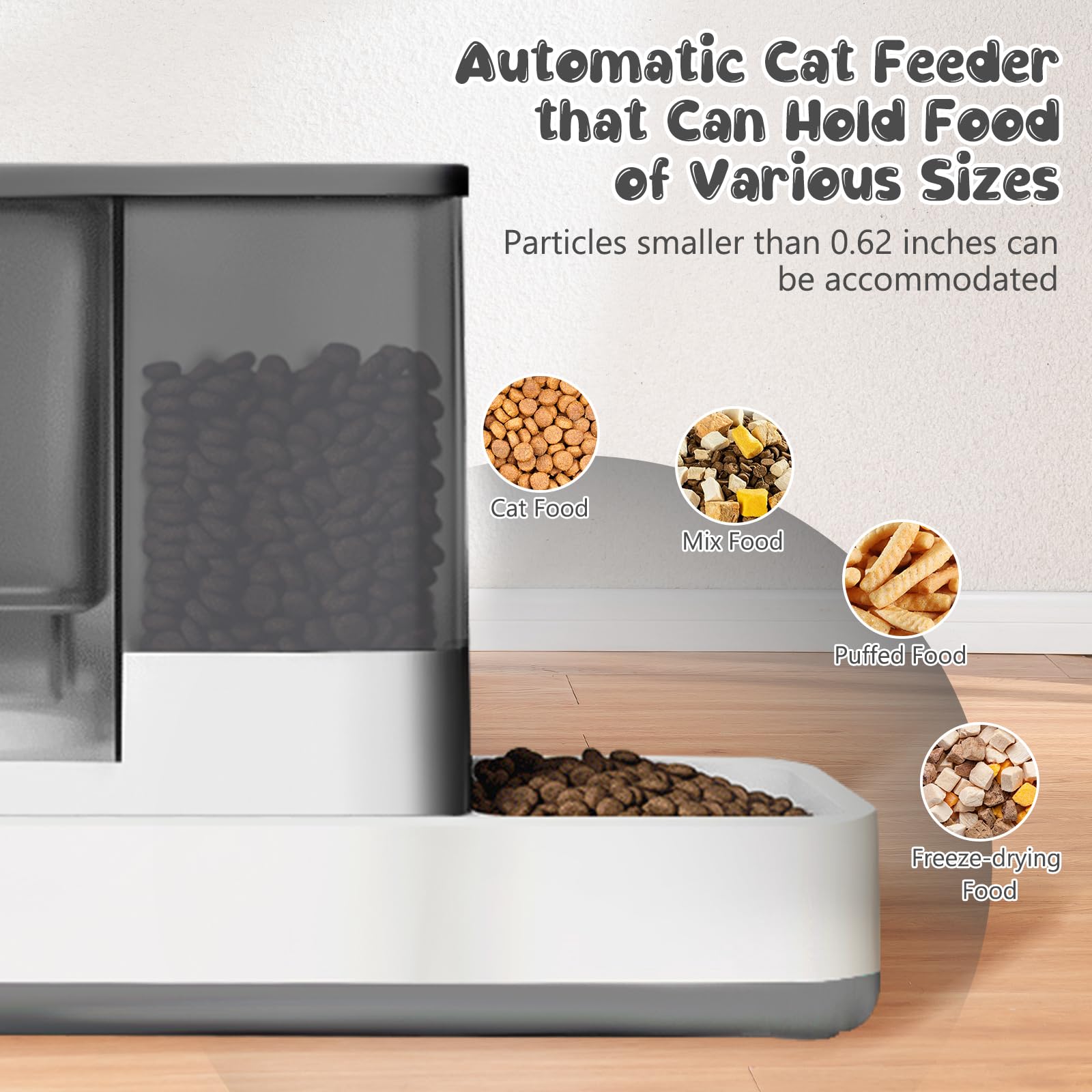 GearRoot Automatischer Katzenfutterspender und Wasserspender, 2-in-1 Schwerkraft-Haustierfutterspender und Wasserspender, abnehmbarer Katzenfutterspender für kleine Hunde und Katzen, Grau