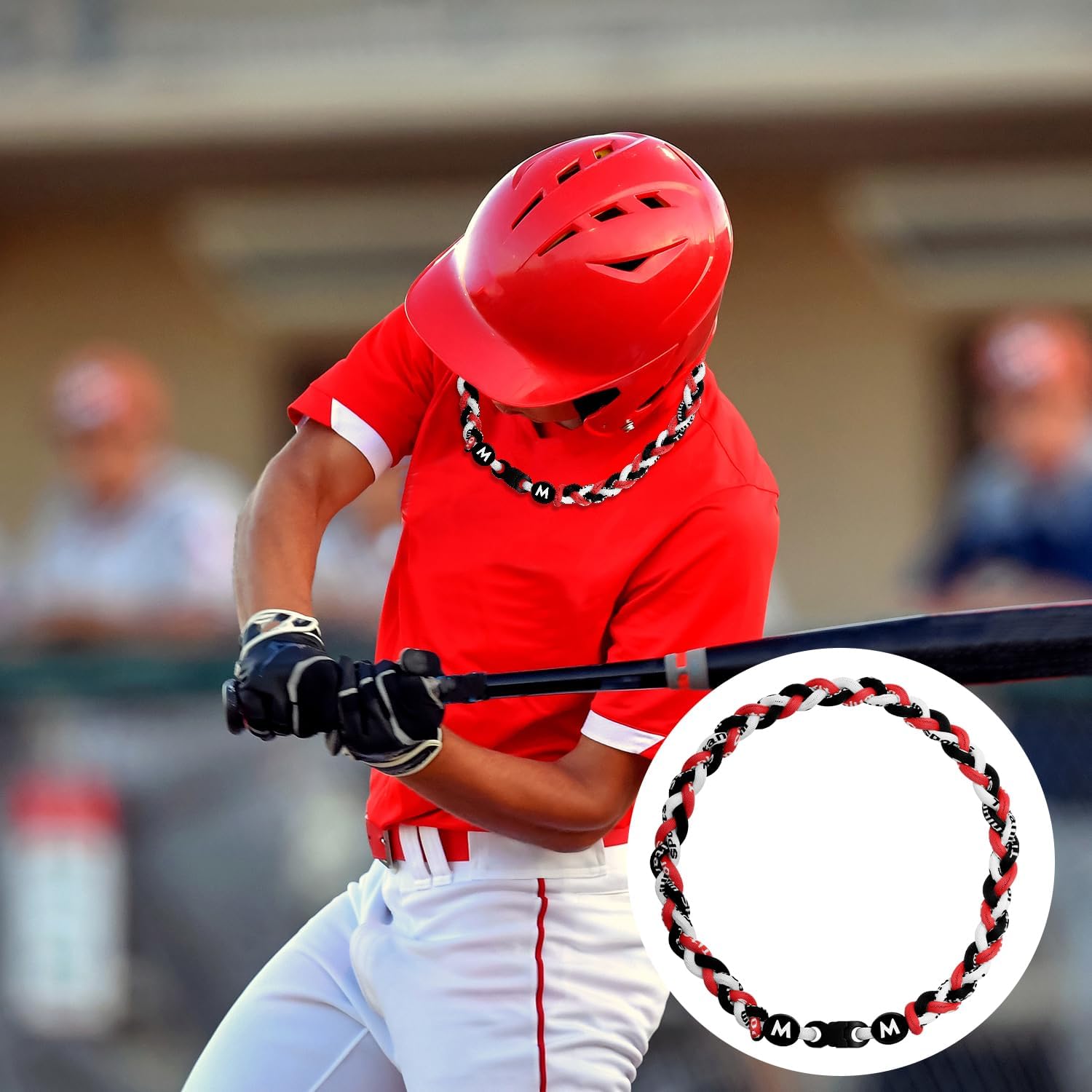 Braided Baseball Necklace, Nylon Tri-Braided Rope Baseball Necklace Baseball Rope Necklaces Tornado Design Sports Necklace Team Gifts for Men Player Softball Fans (Style 3) - Image 6