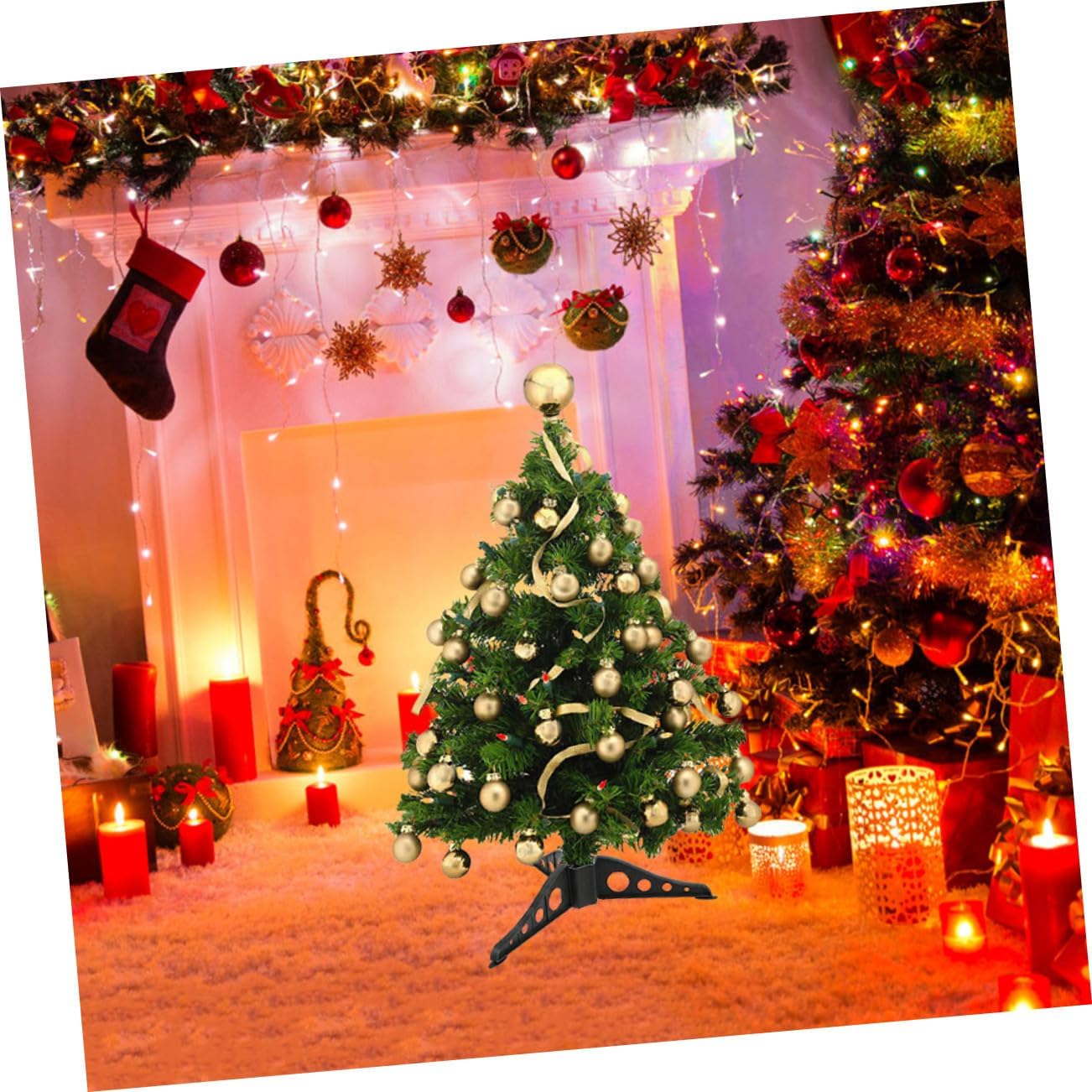 10pcs Black Plastic Christmas Tree Stand Xmas Tree Support Rack Stable Base Easy Installation for Festive Holiday Decor