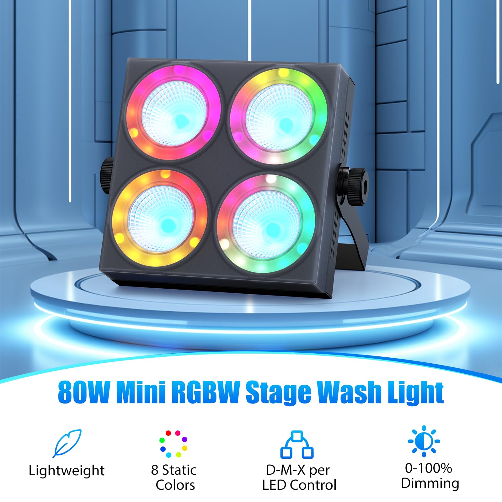 80 W RGBW LED Par Scheinwerfer, 66CH DMX Bühnenlicht Wall Wash Licht mit Auto/Sprachsteuerung Discolicht für party DJ Bar KTV Geburtstage Clubs Ausstellungen Fotografie