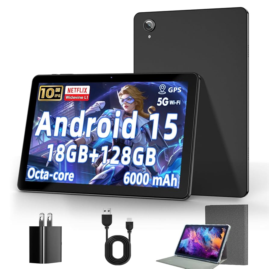Android 15タブレット 10.1インチ 6GB+128GB 10 Inch Tablet, Android 15 Tablets with 18GB RAM+128GB ROM
