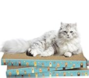 Cardboard Cat Scratcher 3 Pack Refill Reversible Cat Scratching Pad Durable Cat Scratchers for Indoor Cats Kitten to Protect The Furniture (Cat Paws)