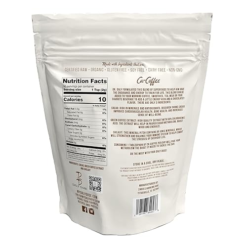 Miniatura 2 de Ca-Coffee, 90 porciones por bolsa, Shilajit, Cacao, Extracto de café verde, Orgánico, Crudo, Energía, Enfoque, Resistencia, Energía durante todo el