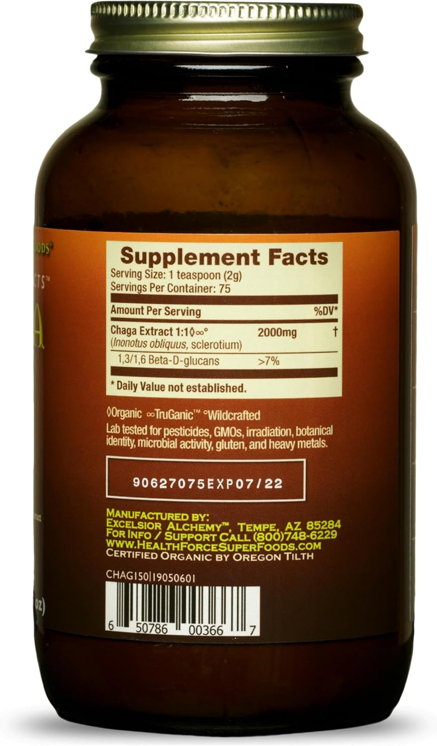 HEALTHFORCE SUPERFOODS Integrity Extracts Chaga - Powder - 150 Grams