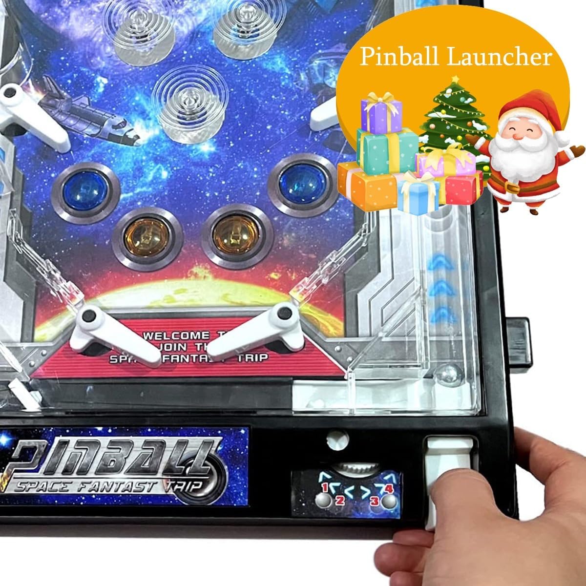 Electronic Table Pinball Machine, Portable Pinbafall Game Toys with Scoreboard, LED Light and Sound Effects, for 4 Year Olds Plus Great Christmas