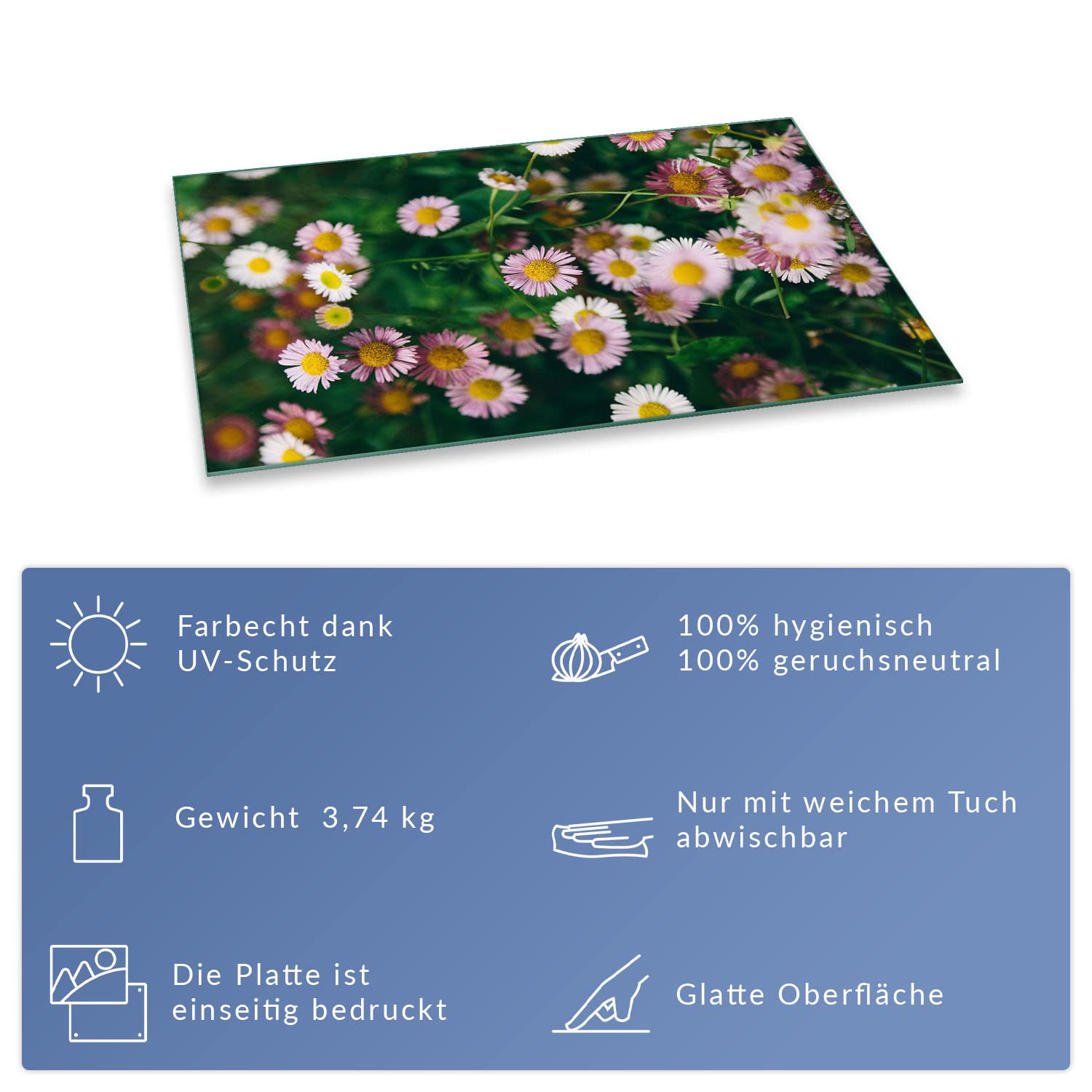 Placa para Cubrir fogones, vitrocerámica, 1 Pieza, 80 x 52, diseño de Flores, Color Rosa, Placa de cocción, Cristal, inducción