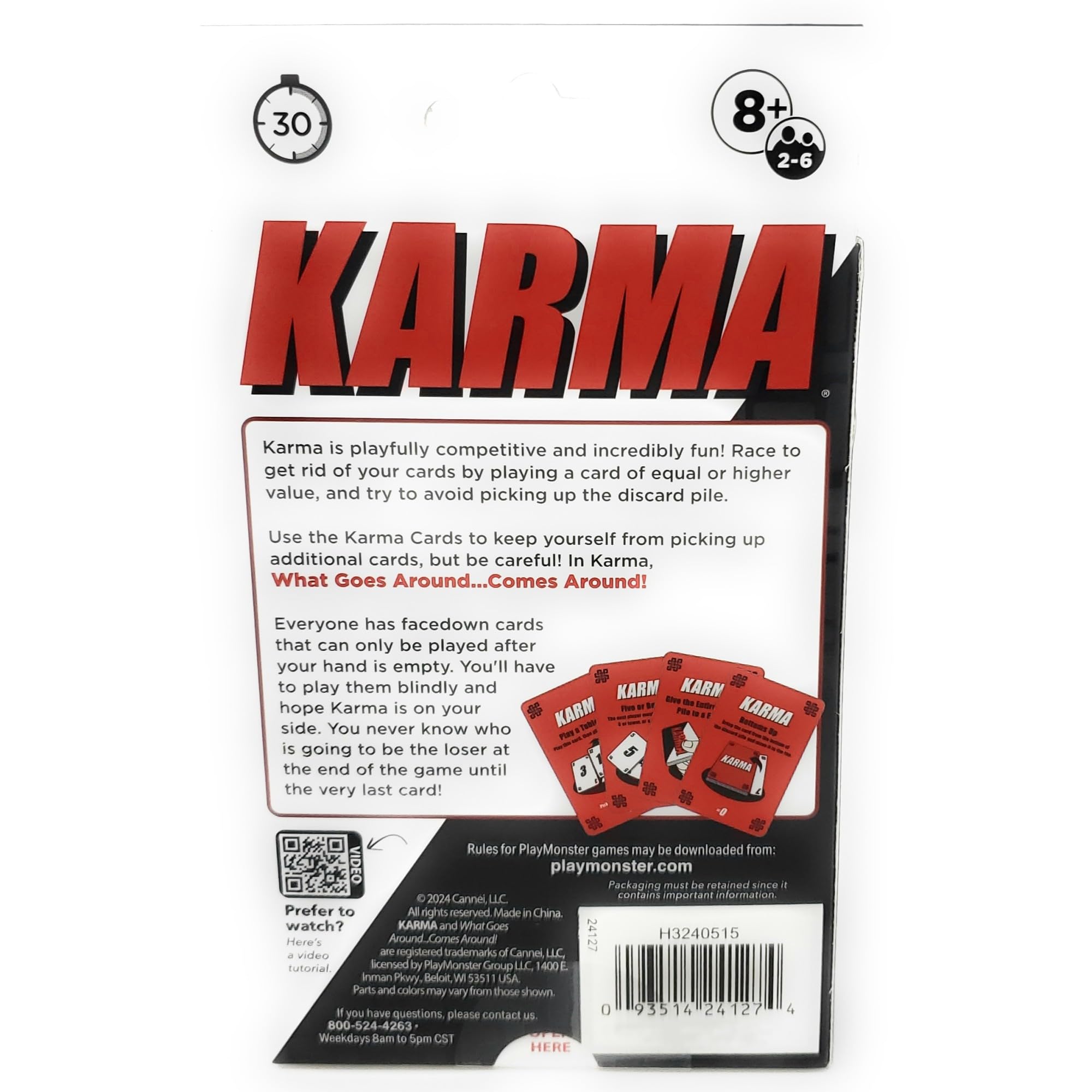 PlayMonster Giochi - Gioco di carte Karma (pacchetto verticale) - Cosa va in giro... Viene intorno! - Un gioco di eliminazione dai creatori di cinque corone, 2-6 giocatori dai 8 anni in su