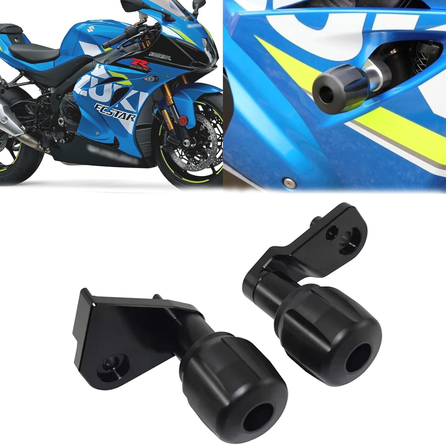 For GSXR 1000 R Z GSXR1000 2025 2024-2017 Motorcycle Frame Slider Engine Guard Crash Pad Anti-Fall Protector GSXR1000R GSX-R 1000 Z (Black)