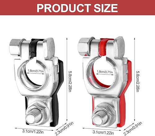 Miniatura 2 de 1 par de terminales de batería positivos y negativos, conectores de terminal de batería, terminales de batería de poste superior, accesorios de