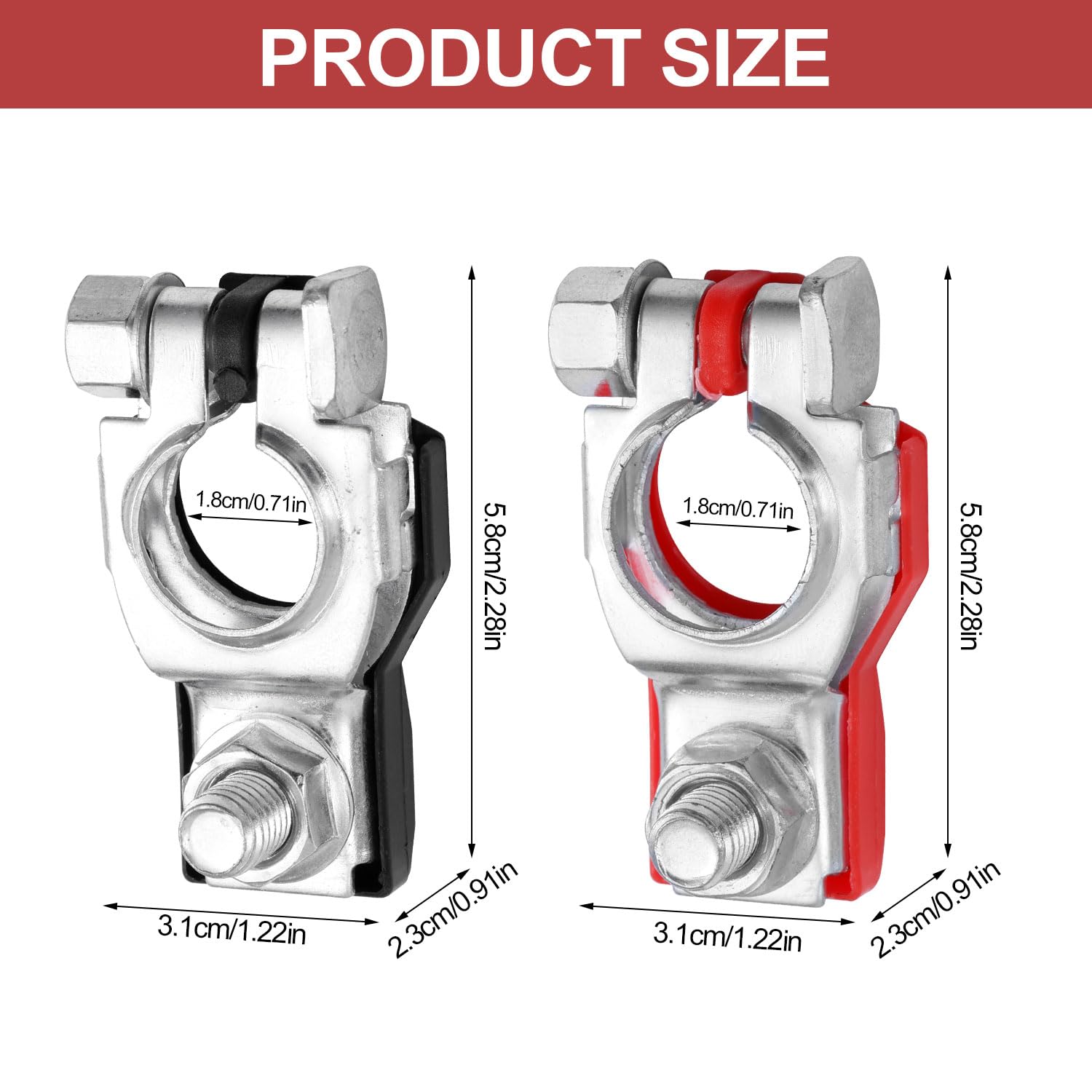 Adattatore Positivo Negativo Auto - Adattatori Positivo E Negativo In Metallo Manicotti Terminali Batteria - Foto 5