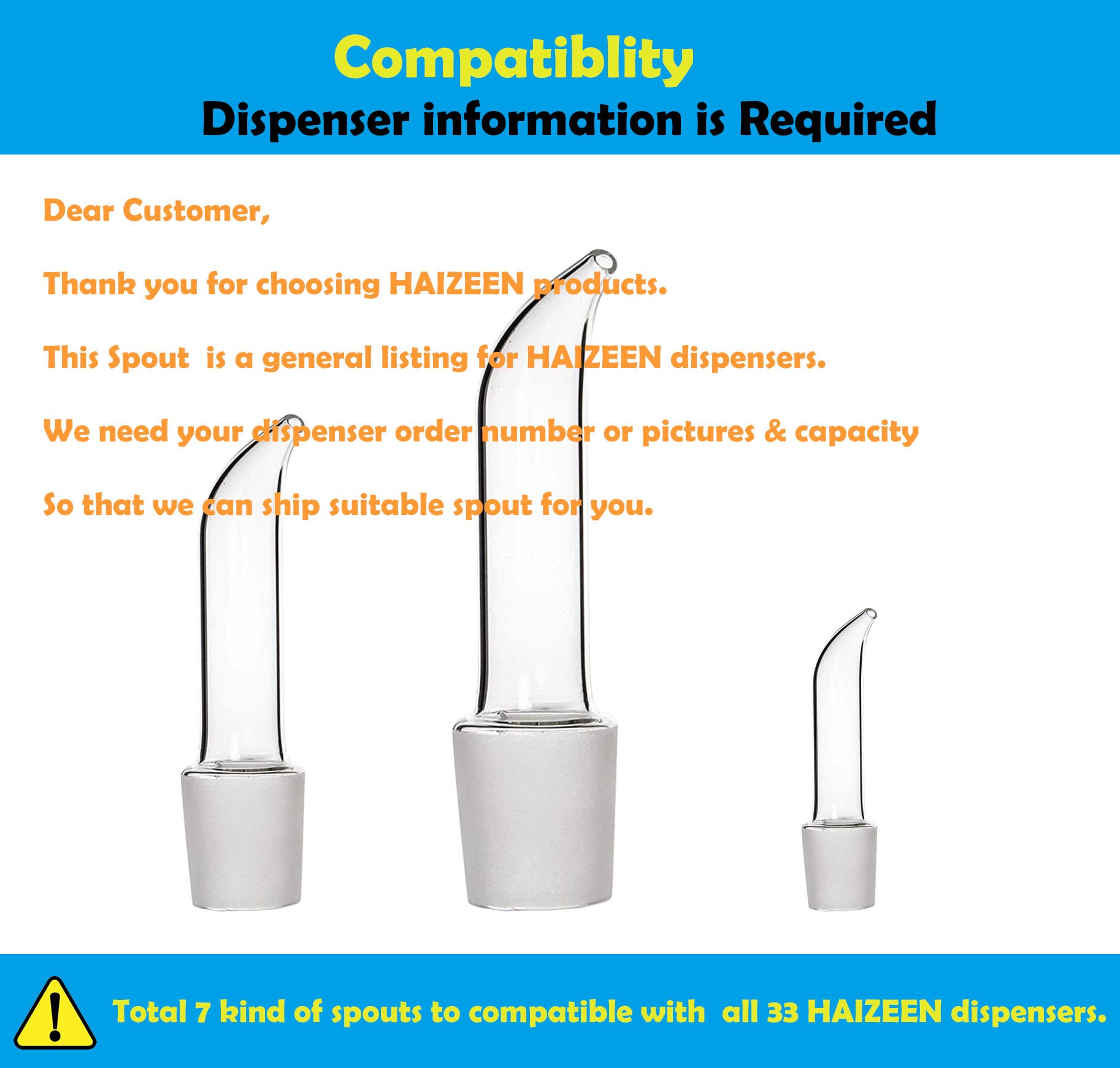 HAIZEEN Spare Spout NON-DRIP Dispensers ?Your Dispenser information is Required ?