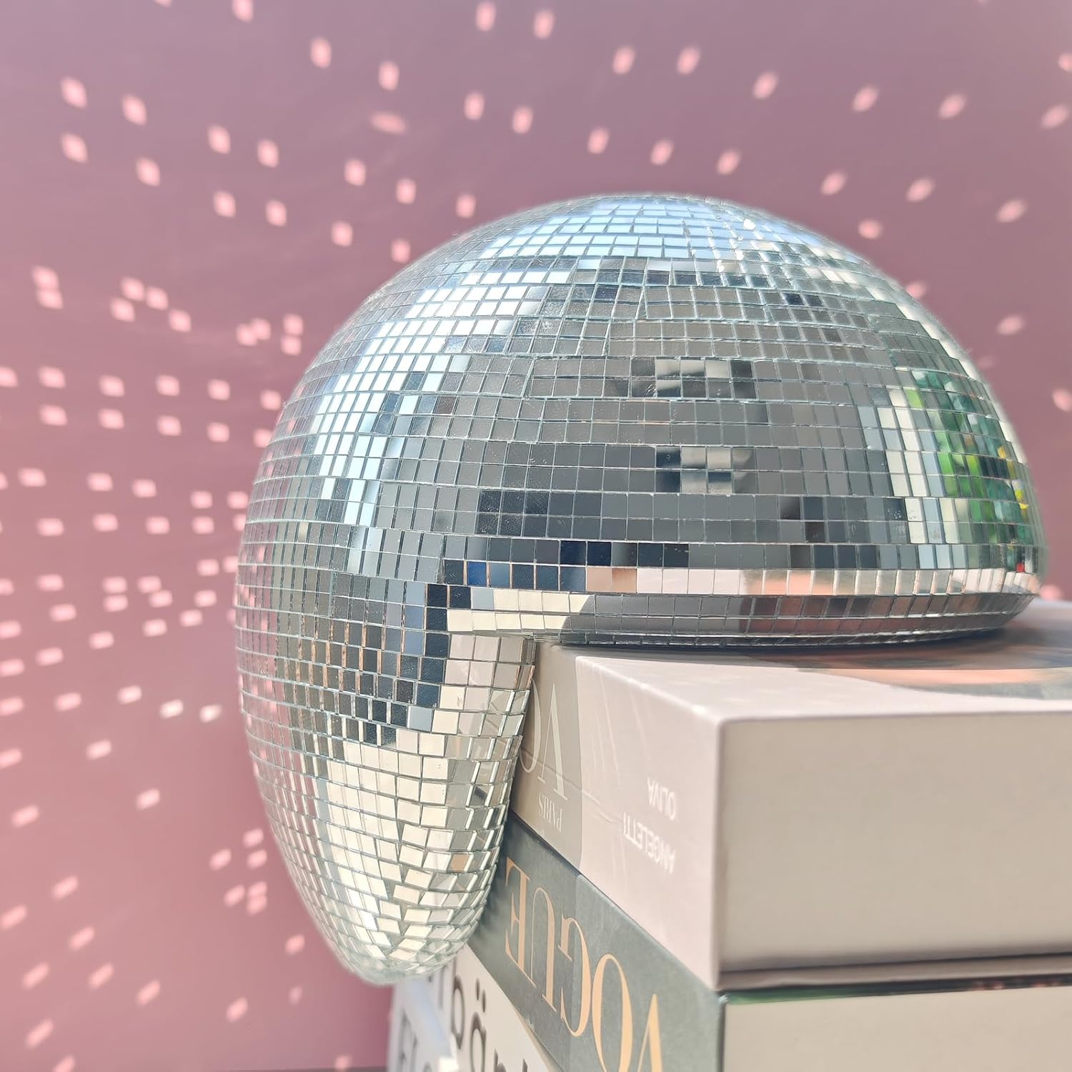 melted disco ball decor,handmade reflective mirror ball,aesthetic shelf decor for bedroom, office, living room,unique sparkling disco sculpture modern home decor,silver