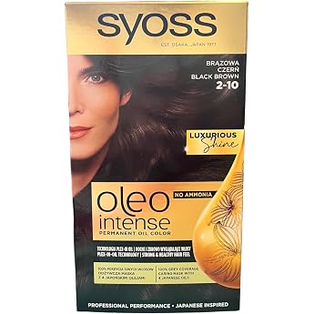 Syoss Oleo Intense Colouration 2-10 Black Brown Pack of 3 x 115 ml