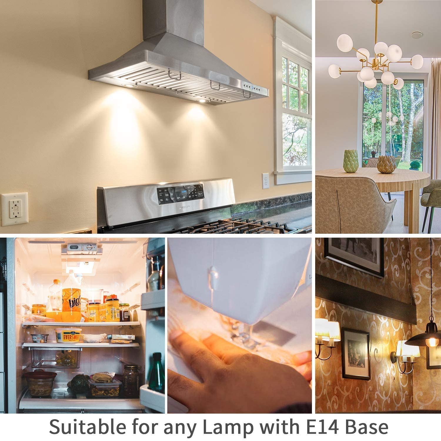 Bombillas LED E14 16 W no Regulable equivalente a bombilla incandescente de 120 W, bombilla LED de maíz de 1200 lúmenes AC 220 V para candelabros de iluminación del hogar,Warm white,10 Pack