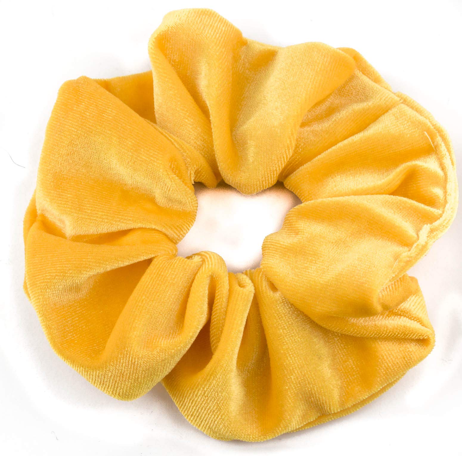 Mytoptrendz® Luxurious Plain Velvet Scrunchie Hair Band Ponytail Hair Tie For Adults and Kids (Yellow)