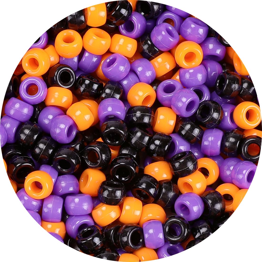 Tiehuoxia 1000+ Pony Beads for Bracelet Making, 6×9 mm Plastic Bead, Colorful Kandi Beads for Hair Braids, Crafting, Necklace and DIY Projects (Halloween Colours)
