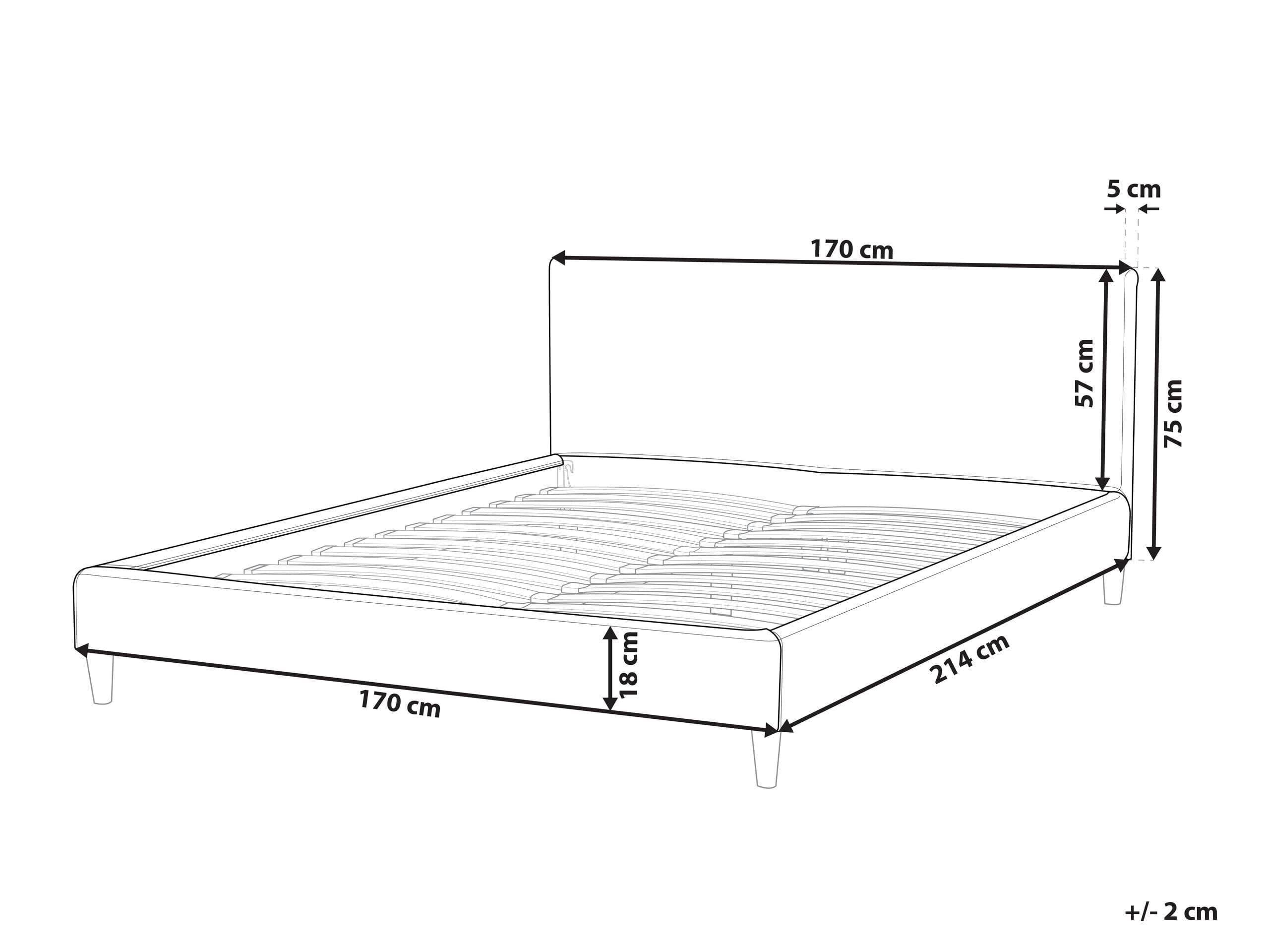 Beliani Abziehbarer Bettrahmenbezug für Bett FITOU Polsterbezug beige 160 x 200 cm