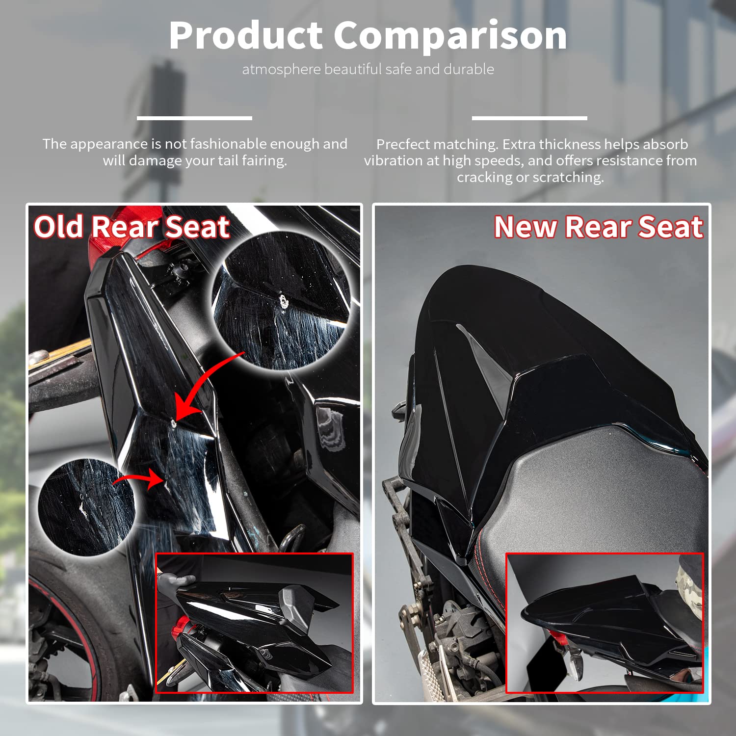 Coprisedile Posteriore Per Honda CB650R CBR650R 2019-2020 - ABS Nero Lucido, Accessorio Aftermarket