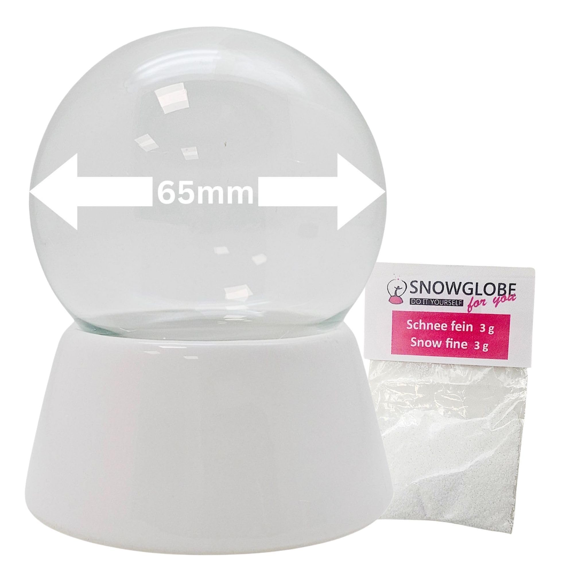 Palla di neve in plastica acrilica trasparente da 473,6 g, confezione