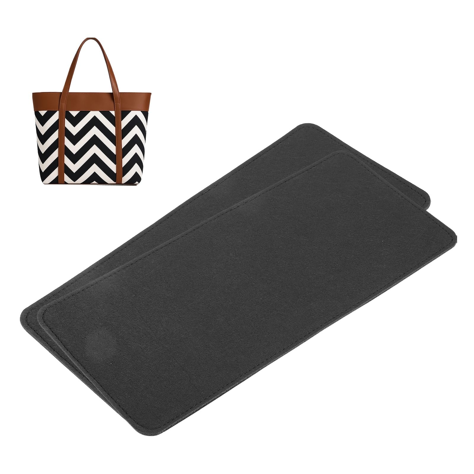 Protections en feutre pour sac à main et sac à dos noir 37,5x17 cm | Lot de 2