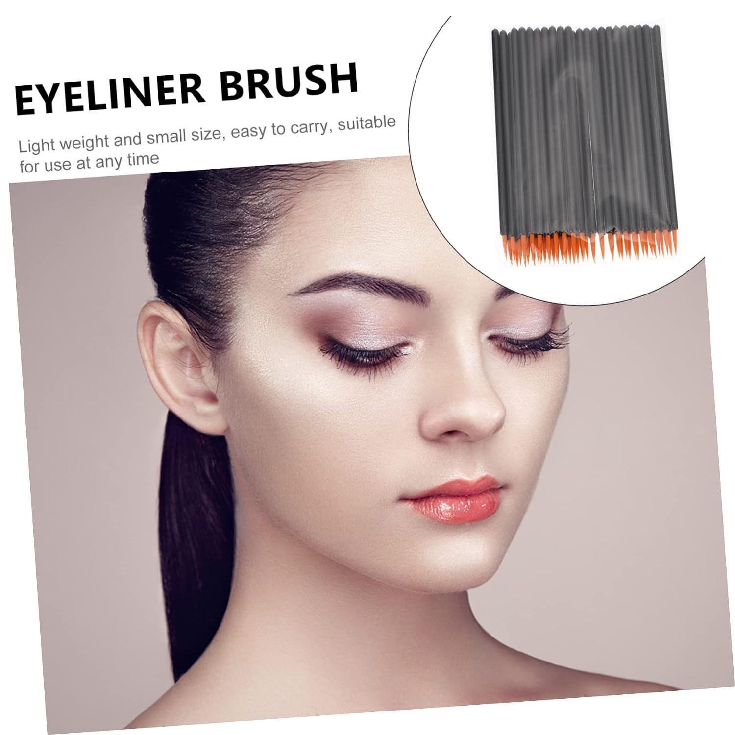 Outanaya 100pcs Eyeliner Makeup Brush Eye Makeup Tool Brush Fiber for Liquid Eyeliner
