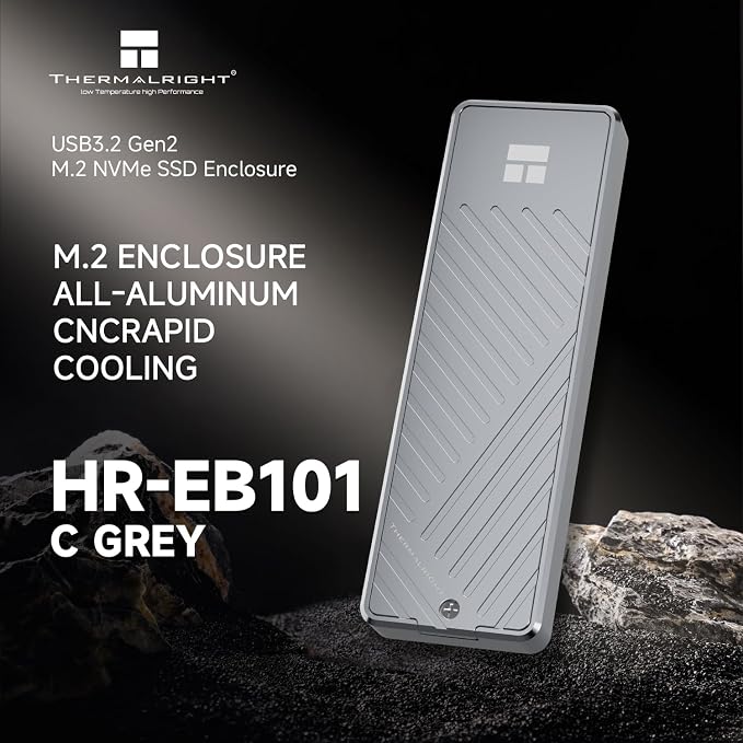 Caja Externa USB 3.2 para SSD NVMe Thermalright HR-EB101 C Gris miniatura 2