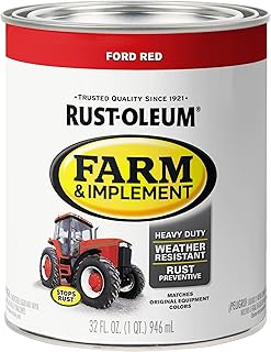 Rust-Oleum 280155 Farm & Implement Enamel Paint, Quart, Ford Red, (Pack ...