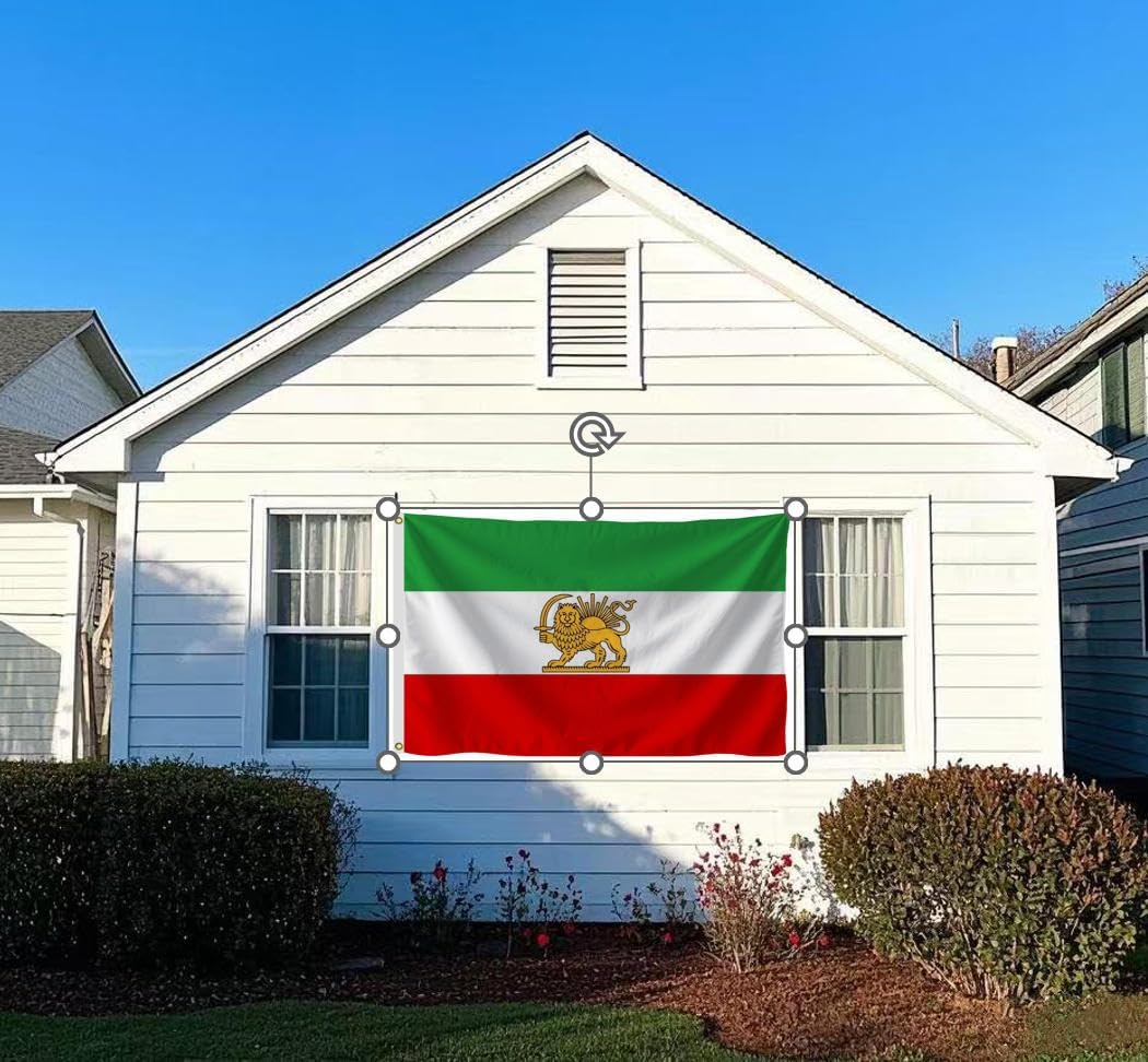 Old Iran Historic Flag 6X10 Feet, Former Iranian Flags with Lion and Sun,100D Thick Polyester Persian Outdoor and Indoor Decor Banner,Fade Proof Polyester Flags with Brass Grommets. (Old Iran, 6X10)