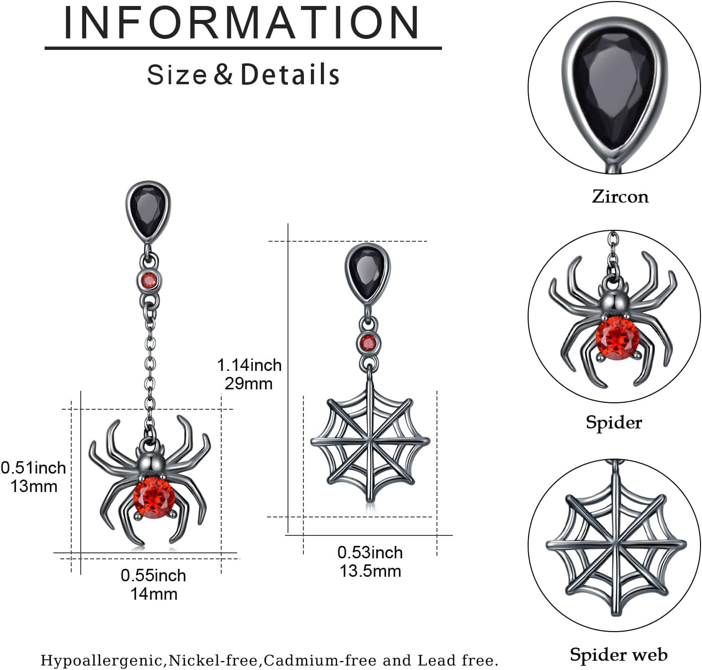 Sterling Silver Halloween Dangle Drop Earrings - Cute Halloween Jewelry Gifts for Daughter - Image 3