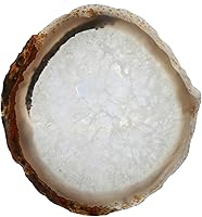 Vista 11 de rockcloud 1 pieza de piedras geodas de ágata chapada en oro, tarjeta de lugar, decoración irregular para el hogar, colección de cristales curativos