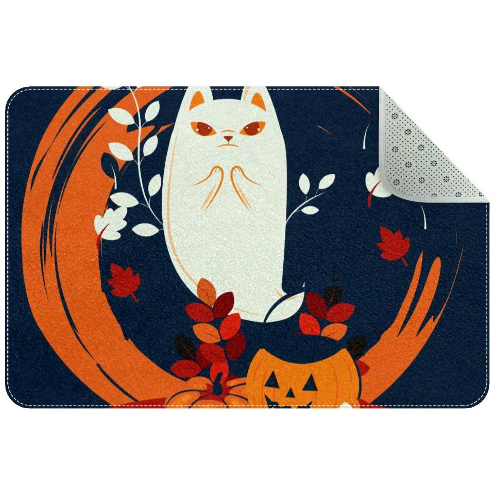 Felpudo interior antideslizante y trampador de suciedad con diseño de gato