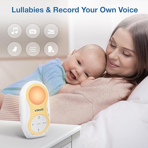 Miniatura 6 de VTech Monitor de audio digital para bebés con hasta 1500 pies de alcance, luz nocturna, canciones de cuna relajantes, conversación bidireccional,