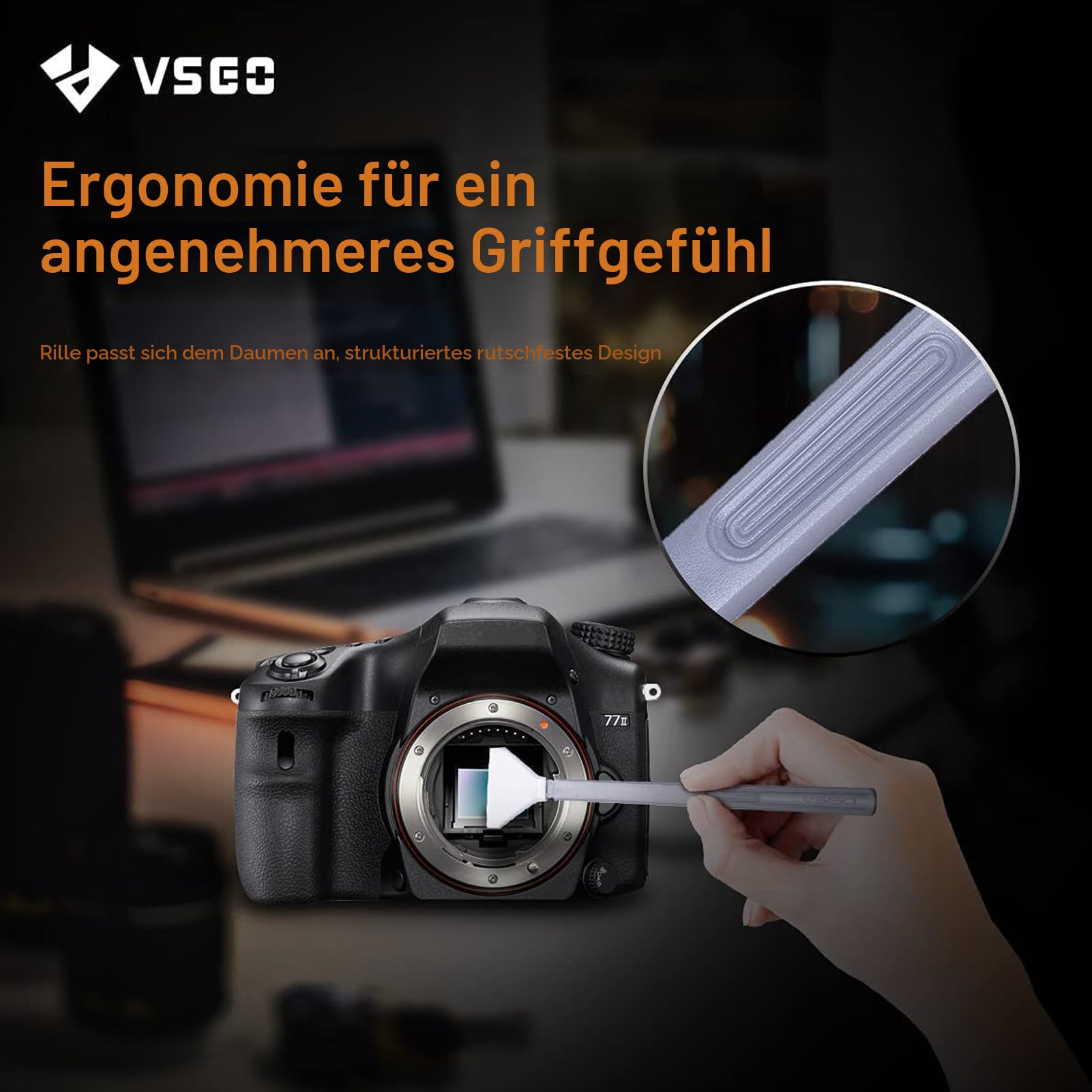 VSGO 12er-Pack Sensor Reinigungsset Kamera Sensor Reinigungs Kit mit 10 ml Sensor-Reinigungslösung Trockener CCD-CMOS-Reinigungsstäbchen mit Sensorreiniger für Nikon Sony Kamera