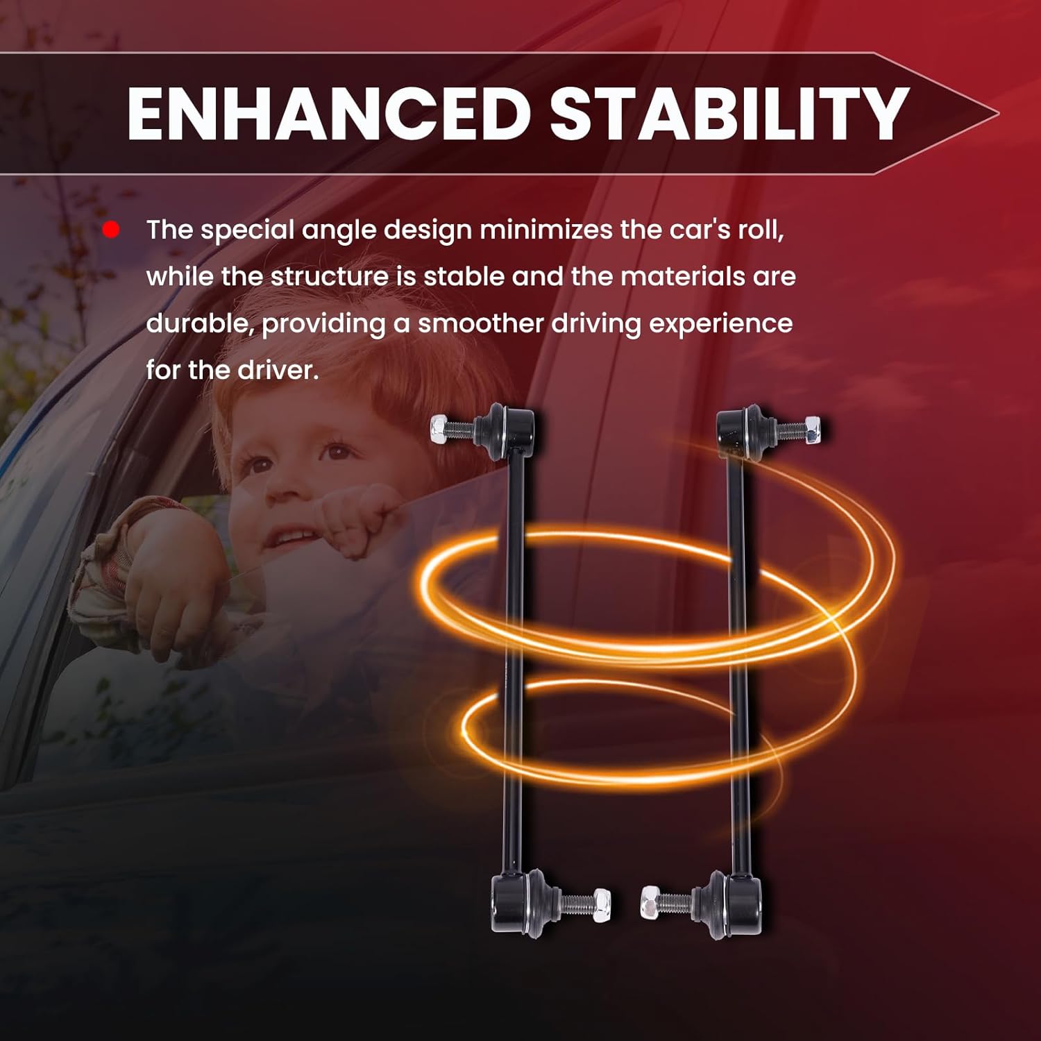 MPLUS K80235 Front Stabilizer Sway Bar Link Replace 95-01 for BMW 740i 740iL 750i 750iL / 00-03 for BMW Z8 / 04-09 for Mazda 3/06-10, 12-17 for Mazda 5