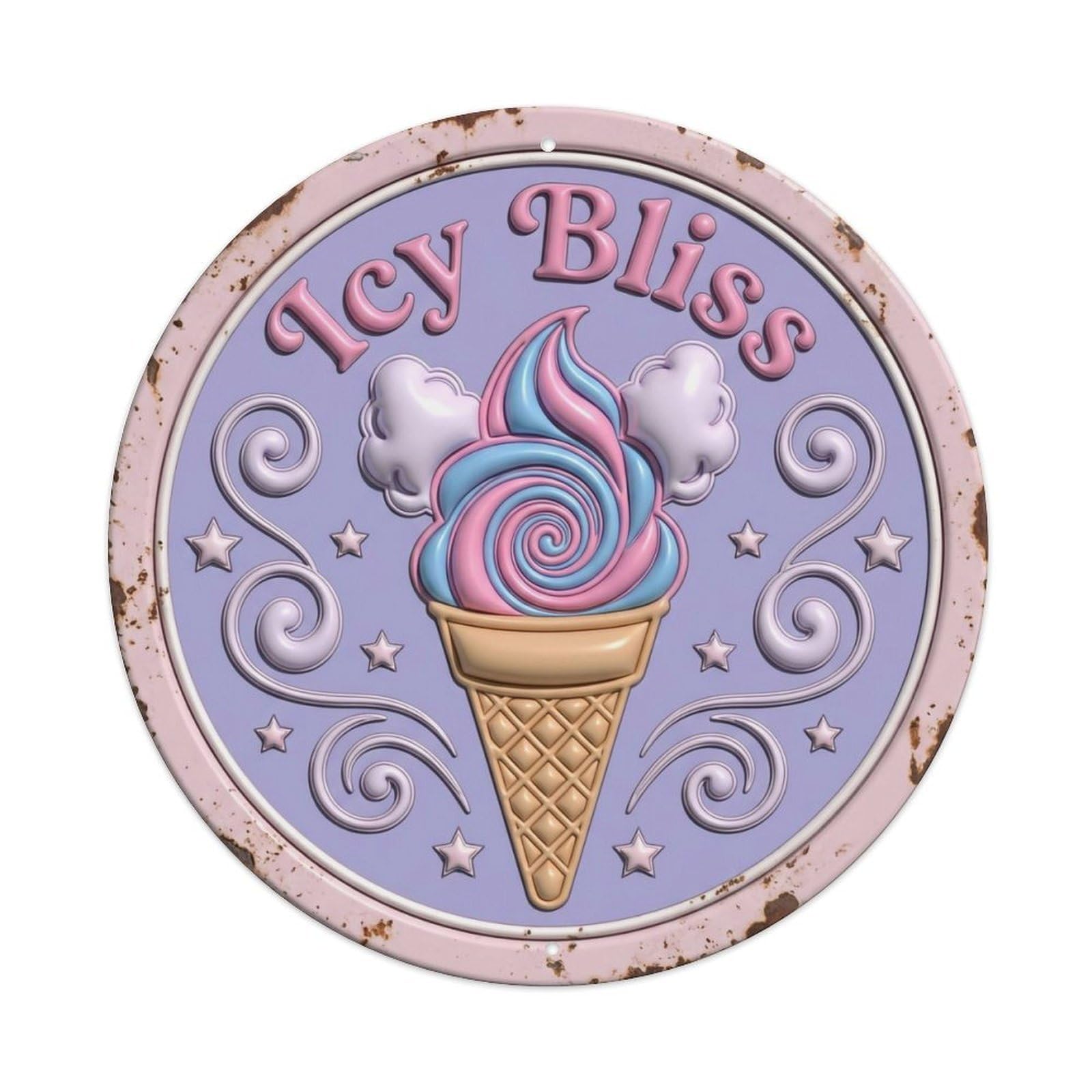 Icy Bliss Dairy Vintage Metal Tin Sign