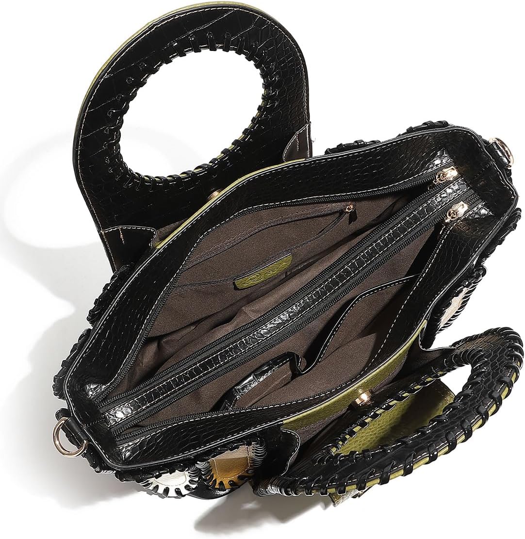Women's Whipstitch Handbag Bag for Woman Large Capacity Leather Purse Fashion Designer Top Handle Handbags Women Crossbody