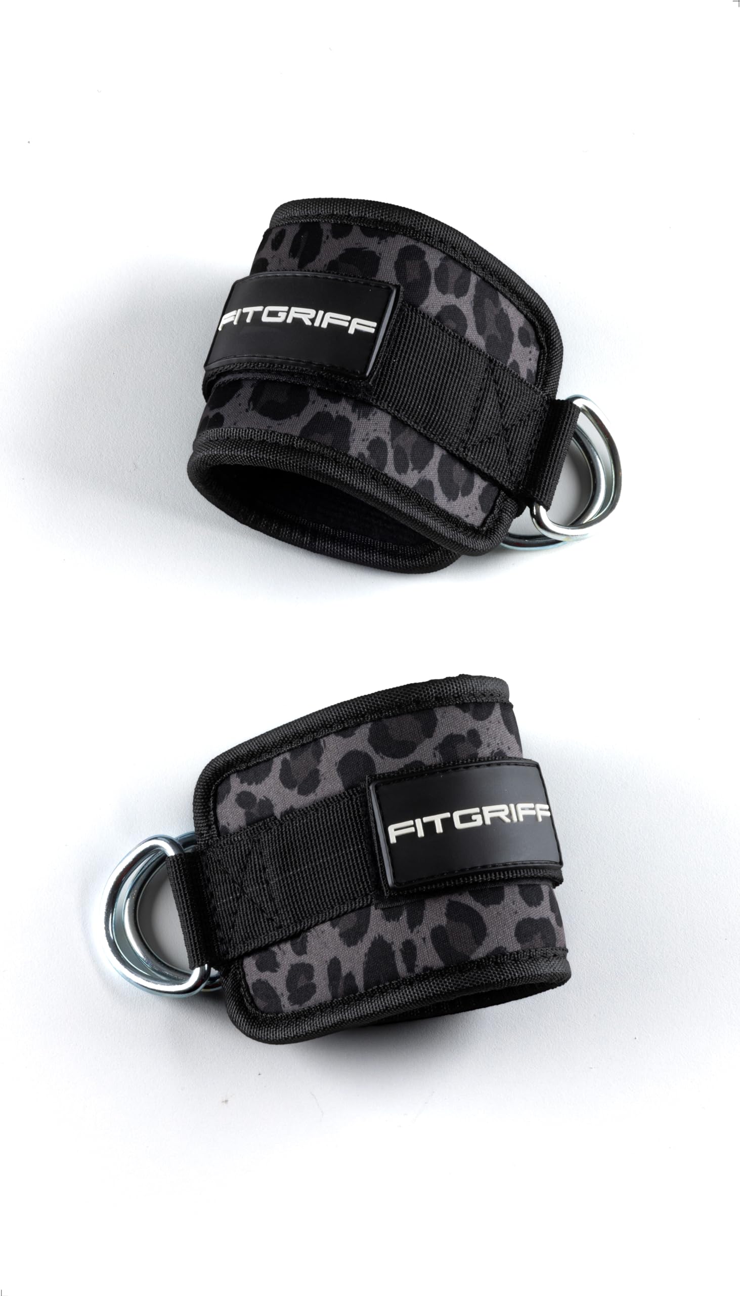 Fitgriff® Sangle Cheville Musculation Poulie V1 - Ankle Straps pour Sport, Kickback, Entraînement des Fessiers - Accessoires de Fitness pour Cable Machines